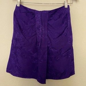 & Other Stories Leopard Jacquard Gathered Mini Skirt in Purple.